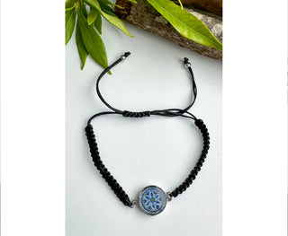 Spirit Lala: Dark Blue Mandala Braided Adjustable Bracelet