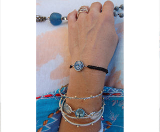 Spirit Lala: Dark Blue Mandala Braided Adjustable Bracelet