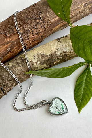 Birth Flower Heart Charm Necklace