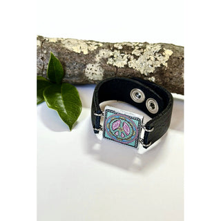 Peace Sign Art Cuff Bracelet