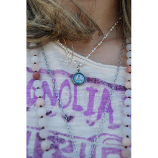 Peace Sign Crochet Necklace