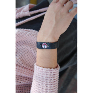 Pink Tree Leather Pendant Bracelet