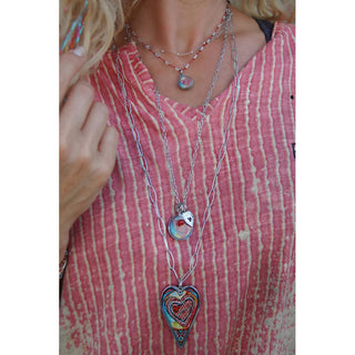 Large Abstract Heart Pendant Necklace