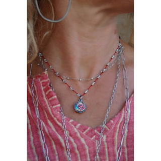 Abstract Heart Crochet Necklace