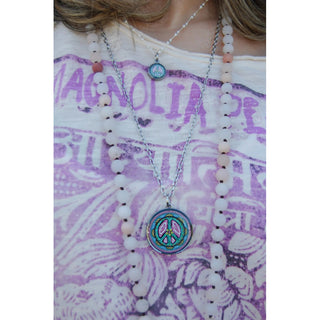 Large Peace Sign Pendant Necklace