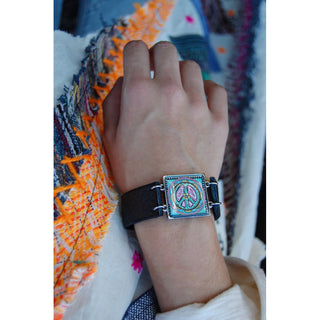 Peace Sign Art Cuff Bracelet
