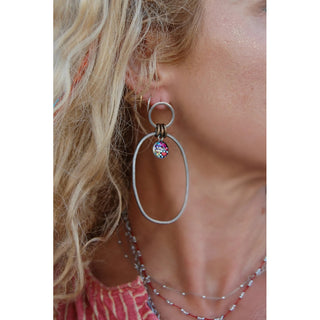 Small Art Heart Double Circle Earrings