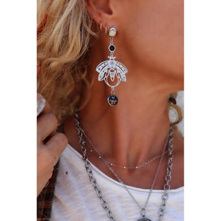 Bee & Butterfly Drop Earrings