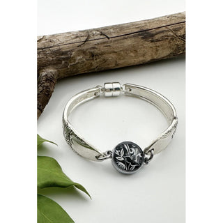 Abstract Black Flower Spoon Bracelet