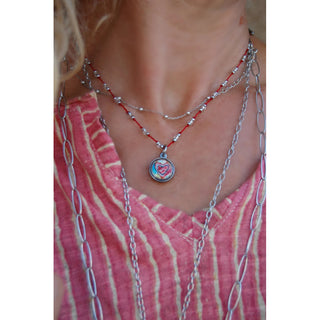 Abstract Heart Crochet Necklace