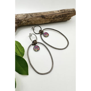 Small Art Heart Double Circle Earrings