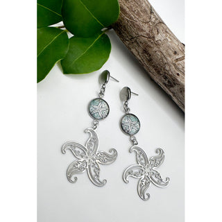 Starfish Silver Charm Drop Earrings
