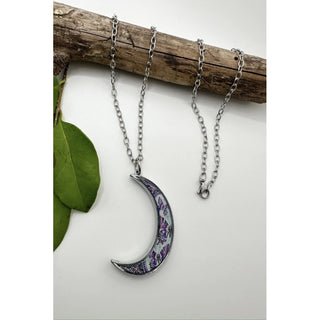 Crescent Moon Butterfly Pendant Necklace