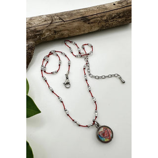 Abstract Heart Crochet Necklace