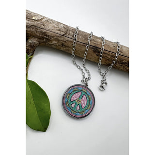 Large Peace Sign Pendant Necklace