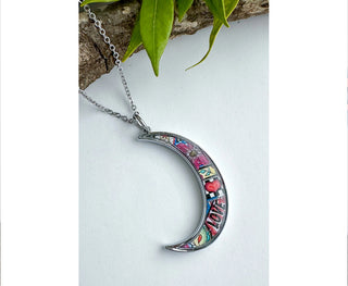 Spirit Lala: Crescent Moon Love Print Pendant Necklace