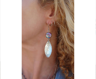 Spirit Lala: Love Print Leaf Drop Earrings
