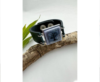 Spirit Lala: Purple Tree Recycled Glass Cuff Bracelet