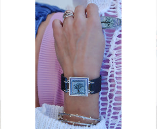 Spirit Lala: Purple Tree Recycled Glass Cuff Bracelet