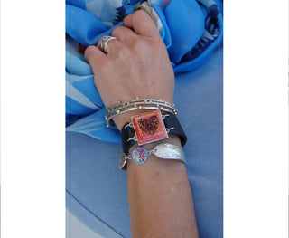 Spirit Lala: Red Heart Recycled Glass Cuff Bracelet