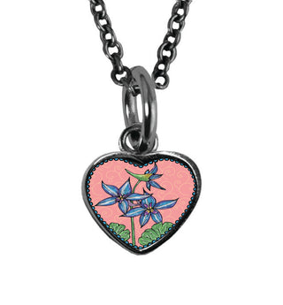 Birth Flower Heart Charm Necklace