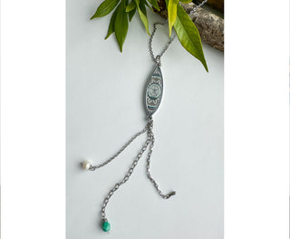 Spirit Lala: Marquise Drop Necklace in Vintage Sand Dollar