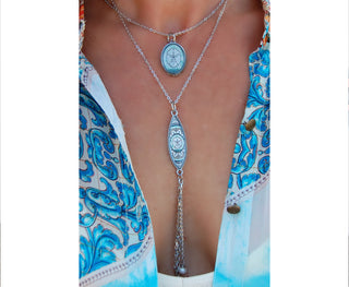 Spirit Lala: Marquise Drop Necklace in Vintage Sand Dollar