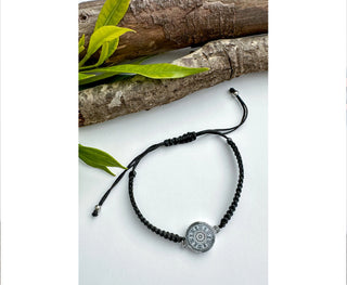 Spirit Lala: Taupe Mandala Braided Adjustable Bracelet