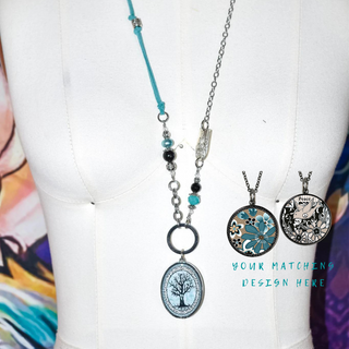 Teal Flower Statement Necklace