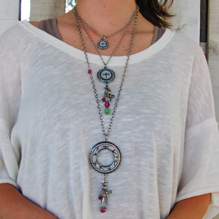 Green Dragonfly Reversible Statement Necklace