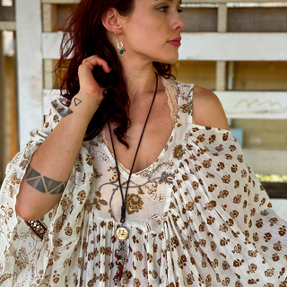 Bicycle Bird Long Drop Statement Necklace