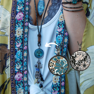 Teal Flower Statement Necklace
