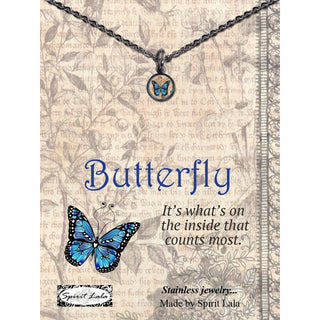 Carded Art Necklace and Chain Set Insects Butterfly Dragonfly