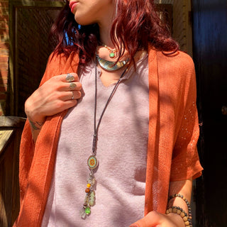 Sunflower Green Statement Necklace