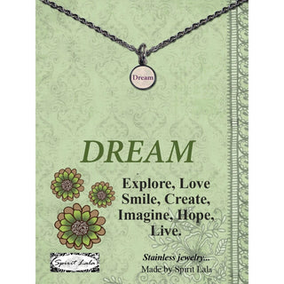 Carded Art Necklace and Chain Set Word Pendant