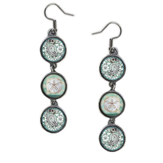 Triple Circle Drop Sand Dollar Earring