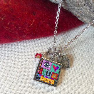 I Love You to Infinity Abstract Heart Pendant Necklace