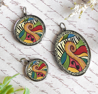 Abstract Music Reversible Necklace