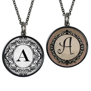 Alphabet Small Circle Reversible Necklace