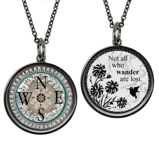 Teal Compass Necklace