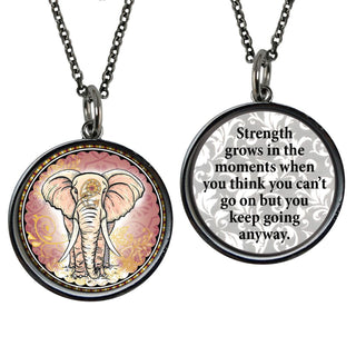 Yellow Pink Elephant Necklace