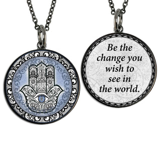 Hamsa Blue Necklace