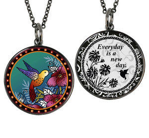 Birds Reversible Choker Art Necklace