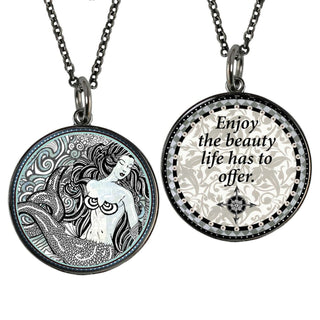 Black & White Mermaid Necklace