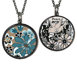 Teal Flower Necklace