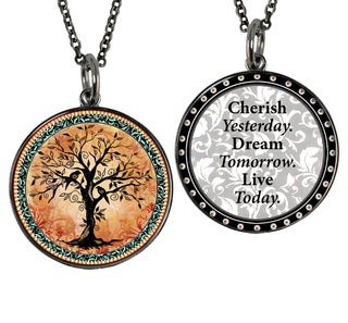 Orange Tree Of Life Necklace