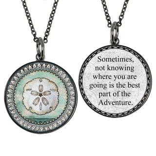 Sand Dollar Nautical Marquise Reversible Pendant