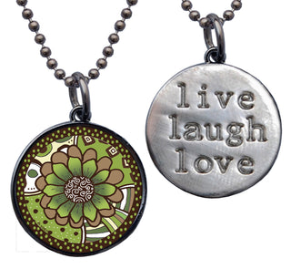 Green Brown Flower Necklace