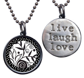 Black & White Leaf Necklace