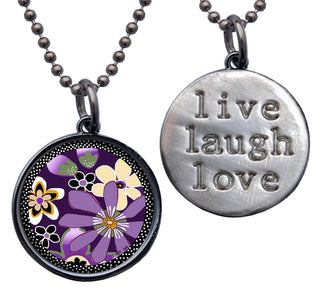 Purple Retro Flower Necklace